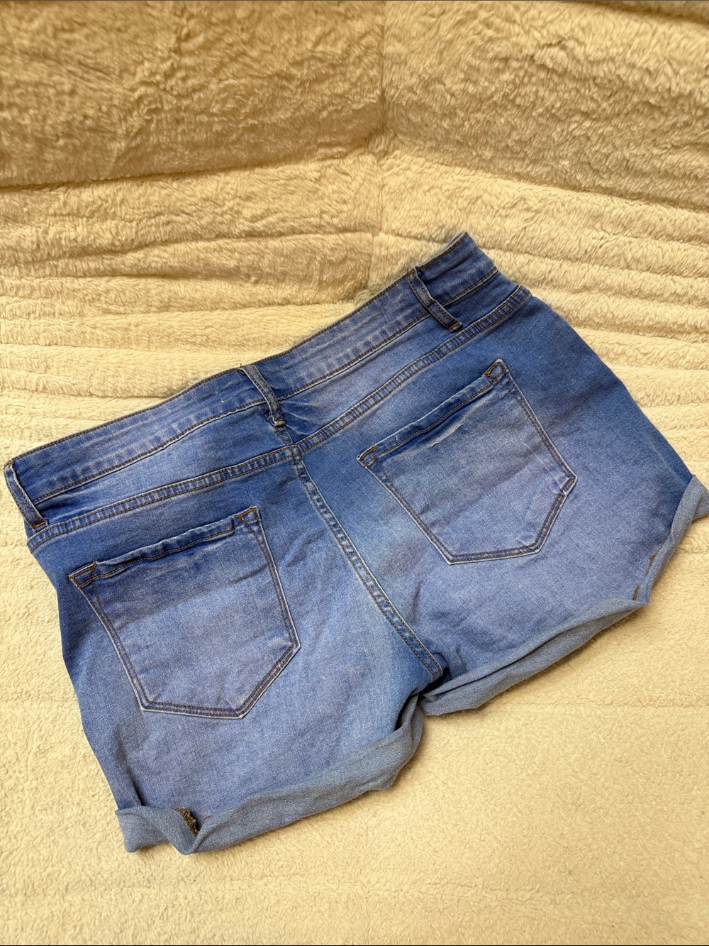 KanCan Blue Rolled Cuff Denim Shorts - Picture 2 of 3